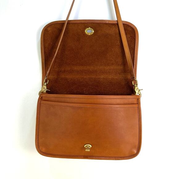 Coach Convertible Clutch 9635 British Tan Leather Shoulder Bag Handbag Purse - Picture 5 of 12